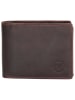 HIDE & STITCHES Leder-Geldbörse in Braun - (B)8 x (H)10 x (T)1,5 cm