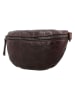 HIDE & STITCHES Leder-Brustbeutel "Paint Rock" in Dunkelbraun - (B)22 x (H)14 x (T)5 cm