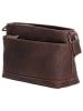 HIDE & STITCHES Leder-Umhängetasche in Braun - (B)21,5 x (H)14 x (T)6,5 cm