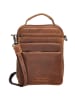 HIDE & STITCHES Leder-Umhängetasche in Cognac - (B)18 x (H)23 x (T)8 cm