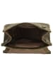 HIDE & STITCHES Leder-Rucksack in Khaki - (B)25,5 x (H)32,5 x (T)12 cm