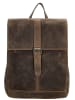 HIDE & STITCHES Leder-Rucksack in Braun - (B)25,5 x (H)32,5 x (T)12 cm