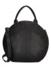 HIDE & STITCHES Leder-Henkeltasche "Cote d Azur" in Schwarz - (B)36 x (H)32 x (T)8 cm