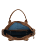 HIDE & STITCHES Leder-Henkeltasche "Cote d Azur" in Hellbraun - (B)36 x (H)32 x (T)8 cm