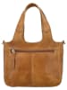 HIDE & STITCHES Leder-Henkeltasche in Hellbraun - (B)22 x (H)18 x (T)12 cm