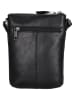 HIDE & STITCHES Leder-Umhängetasche "Porto" in Schwarz - (B)17 x (H)22 x (T)2 cm