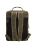 HIDE & STITCHES Leder-Rucksack in Khaki - (B)30 x (H)40 x (T)10 cm