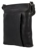 HIDE & STITCHES Leder-Umhängetasche in Schwarz - (B)17 x (H)20 x (T)2 cm