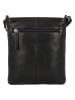 HIDE & STITCHES Leder-Umhängetasche in Schwarz - (B)17 x (H)20 x (T)2 cm