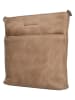 HIDE & STITCHES Leder-Umhängetasche in Beige - (B)26 x (H)25 x (T)4 cm