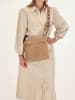 HIDE & STITCHES Leder-Umhängetasche in Beige - (B)26 x (H)25 x (T)4 cm