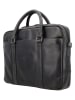 HIDE & STITCHES Leder-Businesstasche in Schwarz - (B)38 x (H)29 x (T)7 cm