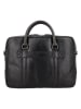 HIDE & STITCHES Leder-Businesstasche in Schwarz - (B)38 x (H)29 x (T)7 cm