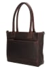 HIDE & STITCHES Leder-Schultertasche "Japura" in Braun - (B)31 x (H)24 x (T)8 cm