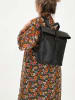 HIDE & STITCHES Leder-Rucksack "Japura" in Schwarz - (B)24 x (H)33 x (T)10 cm
