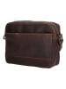 HIDE & STITCHES Leder-Umhängetasche "Japura" in Dunkelbraun - (B)23,5 x (H)16 x (T)8 cm
