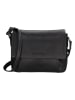 HIDE & STITCHES Leder-Umhängetasche in Schwarz - (B)28 x (H)19 x (T)7 cm