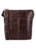 HIDE & STITCHES Leren schoudertas "Porto" donkerbruin - (B)23 x (H)23 x (D)4 cm