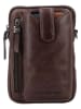 HIDE & STITCHES Leder-Handytasche "Porto" in Dunkelbraun - (B)13 x (H)19 x (T)2 cm
