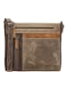 HIDE & STITCHES Leder-Umhängetasche in Hellbraun/ Braun - (B)29 x (H)25 x (T)8 cm