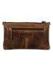 HIDE & STITCHES Leder-Umhängetasche in Hellbraun - (B)24 x (H)14 x (T)2 cm