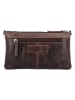 HIDE & STITCHES Leder-Umhängetasche in Braun - (B)24 x (H)14 x (T)2 cm