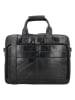 HIDE & STITCHES Leder-Businesstasche in Schwarz - (B)39,5 x (H)30 x (T)7 cm