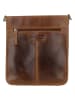 HIDE & STITCHES Leder-Umhängetasche in Braun - (B)25 x (H)28 x (T)9 cm
