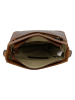 HIDE & STITCHES Leren schoudertas bruin - (B)25 x (H)28 x (D)9 cm
