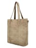 HIDE & STITCHES Leder-Schultertasche in Beige - (B)39 x (H)37 x (T)9 cm