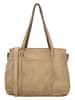 HIDE & STITCHES Leder-Schultertasche in Beige - (B)34 x (H)26 x (T)13 cm
