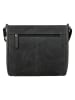 HIDE & STITCHES Leder-Umhängetasche "Idaho" in Schwarz - (B)27 x (H)23 x (T)7 cm