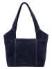 HIDE & STITCHES Leder-Schultertasche "Brazos" in Dunkelblau - (B)38 x (H)23 x (T)11 cm