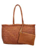 HIDE & STITCHES Leder-Henkeltasche in Hellbraun - (B)19 x (H)12,5 x (T)4 cm
