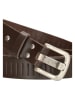 HIDE & STITCHES Leren riem "Midland" donkerbruin