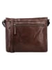 HIDE & STITCHES Leder-Umhängetasche "Westland" in Dunkelbraun - (B)28,5 x (H)22,5 x (T)8 cm
