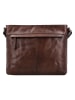 HIDE & STITCHES Leren schoudertas "Westland" donkerbruin - (B)28,5 x (H)22,5 x (D)8 cm