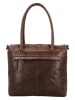 HIDE & STITCHES Leder-Schultertasche "Westland" in Dunkelbraun - (B)36 x (H)29 x (T)9 cm