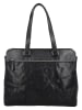 HIDE & STITCHES Leder-Schultertasche "Westland" in Schwarz - (B)40 x (H)32 x (T)13,5 cm