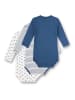 Sanetta 3-delige set: rompers donkerblauw/wit