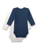 Sanetta 2-delige set: rompers donkerblauw/wit