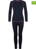 Trollkids 2-delige functionele ondergoedset "Kids Merino Baselayer" antraciet/roze