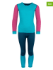 Trollkids 2-delige functionele ondergoedset "Merino" turquoise/donkerblauw