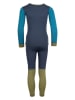 Trollkids 2-delige functionele ondergoedset "Merino" kaki/donkerblauw
