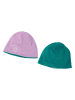 Trollkids Wende-Beanie "Finnmark" in Türkis/ Lila