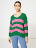 miss goodlife Pullover "Stripes" in Grün/ Pink