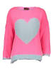 miss goodlife Pullover "Heart" in Pink/ Grau
