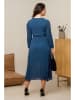 Curvy Lady Plisséjurk blauw