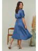 Curvy Lady Plisseekleid in Blau