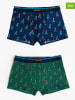 admas 2er-Set: Boxershorts in Grün/ Dunkelblau